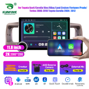 11.8 Inch 2K Double Knobs 2 Din Car Radio For Toyota Rav4/Corolla Vios/Hilux/Land Cruiser/Fortuner/Prado/Terios Toyota Corolla Car Radio DVD Multimedia Video Player Android Auto Carplay