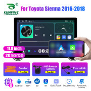 11.8 Inch 2K Double Knobs 2 Din Car Radio For Toyota Sienna 2016 -2018 Car Radio DVD Multimedia Video Player Android Auto Carplay