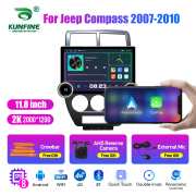 11.8 Inch 2K Double Knobs 2 Din Car Radio For Jeep Compass 2007 - 2010 Car Radio DVD Multimedia Video Player Android Auto Carplay