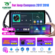 11.8 Inch 2K Double Knobs 2 Din Car Radio For Jeep Compass 2017 2018 Car Radio DVD Multimedia Video Player Android Auto Carplay