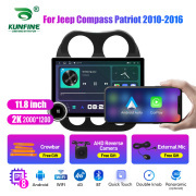 11.8 Inch 2K Double Knobs 2 Din Car Radio For Jeep Compass Patriot 2010 - 2016 Car Radio DVD Multimedia Video Player Android Auto Carplay