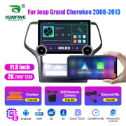 11.8 Inch 2K Double Knobs 2 Din Car Radio For Jeep Grand Cherokee 2008 - 2013 Car Radio DVD Multimedia Video Player Android Auto Carplay