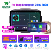 11.8 Inch 2K Double Knobs 2 Din Car Radio For Jeep Renegade 2016 - 2020 Car Radio DVD Multimedia Video Player Android Auto Carplay