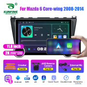 11.8 Inch 2K Double Knobs 2 Din Car Radio For Mazda 6 Core-wing 2008 - 2014 Car Radio DVD Multimedia Video Player Android Auto Carplay