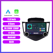 11.8 Inch 2K Double Knobs 2 Din Car Radio For Chevrolet Cruze 2009 - 2015 Car Radio DVD Multimedia Video Player Android Auto Carplay