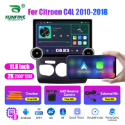 11.8 Inch 2K Double Knobs 2 Din Car Radio For Citroen C4L 2010 -2018 Car Radio DVD Multimedia Video Player Android Auto Carplay