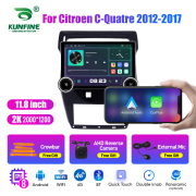 11.8 Inch 2K Double Knobs 2 Din Car Radio For Citroen C-Quatre 2012 - 2017 Car Radio DVD Multimedia Video Player Android Auto Carplay