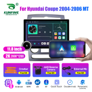 11.8 Inch 2K Double Knobs 2 Din Car Radio For Hyundai Coupe 2004 -2006 MT Car Radio DVD Multimedia Video Player Android Auto Carplay