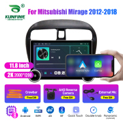 11.8 Inch 2K Double Knobs 2 Din Car Radio For Mitsubishi Mirage 2012 - 2018 Car Radio DVD Multimedia Video Player Android Auto Carplay