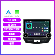 11.8 Inch 2K Double Knobs 2 Din Car Radio For Mitsubishi Outlander 2005 - 2012Car Radio DVD Multimedia Video Player Android Auto Carplay