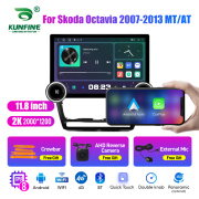 11.8 Inch 2K Double Knobs 2 Din Car Radio For Skoda Octavia 2007 - 2013 MT/AT Car Radio DVD Multimedia Video Player Android Auto Carplay