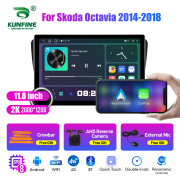 11.8 Inch 2K Double Knobs 2 Din Car Radio For Skoda Octavia 2014 - 2018 Car Radio DVD Multimedia Video Player Android Auto Carplay