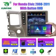 9.7 Inch Tesla Style 2 Din Android Car Radio For Honda Civic 2008-2011 with button LHD high Stereo Car Multimedia Video Player DVD GPS Navigation
