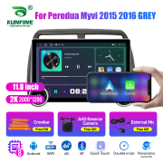 11.8 Inch 2K Double Knobs 2 Din Car Radio For Perodua Myvi 2015 2016 GREY Car Radio DVD Multimedia Video Player Android Auto Carplay
