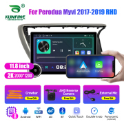 11.8 Inch 2K Double Knobs 2 Din Car Radio For Perodua Myvi 2017 - 2019 RHD Car Radio DVD Multimedia Video Player Android Auto Carplay