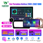 11.8 Inch 2K Double Knobs 2 Din Car Radio For Perodua Kelisa 2001 - 2007 RHD Car Radio DVD Multimedia Video Player Android Auto Carplay