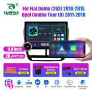 11.8 Inch 2K Double Knobs 2 Din Car Radio For Fiat Doblo (263) 2010 - 2015 Opel Combo Tour (D) 2011 -2018 Car Radio DVD Multimedia Video Player Android Auto Carplay