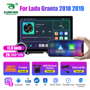 11.8 Inch 2K Double Knobs 2 Din Car Radio For Lada Granta 2018 2019 Car Radio DVD Multimedia Video Player Android Auto Carplay