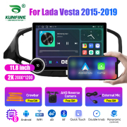 11.8 Inch 2K Double Knobs 2 Din Car Radio For Lada Vesta 2015 - 2019 Car Radio DVD Multimedia Video Player Android Auto Carplay