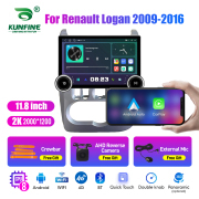 11.8 Inch 2K Double Knobs 2 Din Car Radio For Renault Logan 2009 - 2016 Car Radio DVD Multimedia Video Player Android Auto Carplay