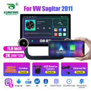 11.8 Inch 2K Double Knobs 2 Din Car Radio For VW Sagitar 2011 Car Radio DVD Multimedia Video Player Android Auto Carplay