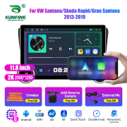 11.8 Inch 2K Double Knobs 2 Din Car Radio For VW Santana/Skoda Rapid/Gran Santana 2013 -2019 Car Radio DVD Multimedia Video Player Android Auto Carplay