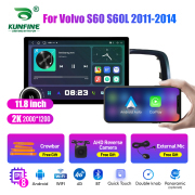 11.8 Inch 2K Double Knobs 2 Din Car Radio For Volvo S60 S60L 2011 - 2014 Car Radio DVD Multimedia Video Player Android Auto Carplay