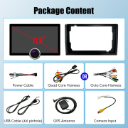 10.1/11.8 inch Screen Diamond 2K Android Car Radio 2Din Multimedia Player Single Knob Carplay Android Auto GPS Car Audio 4G Wifi