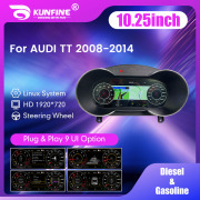 Latest 10.25" Car LCD Digital Dashboard Cluster For Audi TT 2008 2009 2010-2014 Instrument Paneel Speedometer Virtual Cockpit