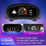 10.25" Car LCD Digital Dashboard Cluster For VW Variant Caddy Touran T6 EOS Sharan Golf 5 Virtual Instrument Paneel Cockpit