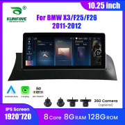 10.25'' Car Radio For BMW X3 (F25/F26) 2011-2012 Android Octa Core Car Stereo DVD GPS Navigation Player Multimedia Headunit Android Auto Carplay