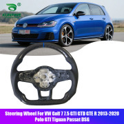 Carbon Fiber Steering Wheel For Volkswagen Golf 7 7.5 GTI GTD GTE R 2013-2020 Polo GTI Tiguan Passat DSG Anti-slip Leather Grip