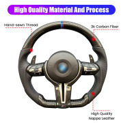 Carbon Fiber Steering Wheel For BMW 5 series F15 F18 2011-2017 X3 F25 2011-2016 F30 2013-2019 F20 F21 Anti-slip Leather Grip