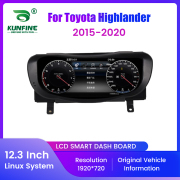 12.3" LCD Car Digital Dashboard Cluster For Toyota Highlander 2015-2020 Speedometer Virtual Instrument Panel Cockpit Upgrade