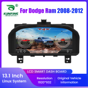 13.1" LCD Digital Dashboard Cluster For Dodge Ram 1500 2500 3500 2008-2012 Virtual Instrument Panel Speedometer Cockpit Meter