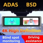 12" Dash Cam 4-Channel Record 1080P 4K ADAS BSD Car DVR WIFI Rear View Mirror Auto Video Recorder Camera Ultra HD 24H Parking