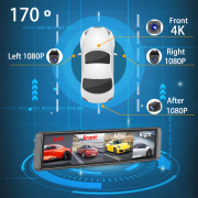 12" Dash Cam 4-Channel Record 1080P 4K ADAS BSD Car DVR WIFI Rear View Mirror Auto Video Recorder Camera Ultra HD 24H Parking