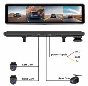 12" Dash Cam 4-Channel Record 1080P 4K ADAS BSD Car DVR WIFI Rear View Mirror Auto Video Recorder Camera Ultra HD 24H Parking