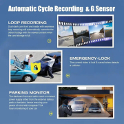 3.16 Inch Car Dash Cam DVR 3 Cameras Recording Video Parking Monitoring 1080P Sensor IPS Night HD Vision Cycle Recording Video