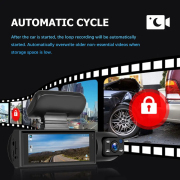 3.16 Inch Dash Cam in Car DVR Camera Video Recorder Rear View Dual Lens 1080P Sensor IPS Night HD Vision Cycle Recording Video