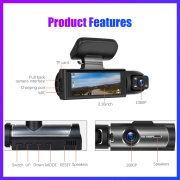 3.16 Inch Dash Cam in Car DVR Camera Video Recorder Rear View Dual Lens 1080P Sensor IPS Night HD Vision Cycle Recording Video