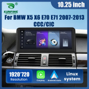 10.25” Car Radio For BMW X5/X6 2007-2009 CCC/CIC System Linux GPS Navigation Multimedia Display Headunit Video Player Linux System