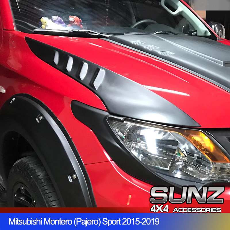 6059MB Side Bonnet Guard side wind decoration for Mitsubishi Pajero Montero sport 2015 2016 2017 2018 2019 Auto accessories