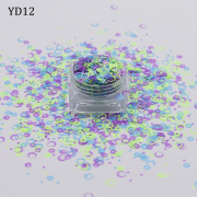 Neon Color Circle shapes mixes glitter YD12