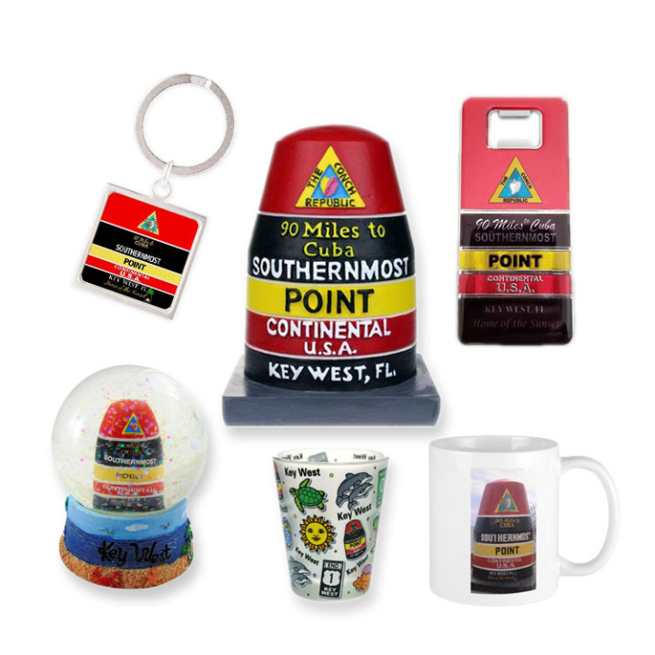 Key west souvenir gift set keychain shot glass opener mug custom resin
