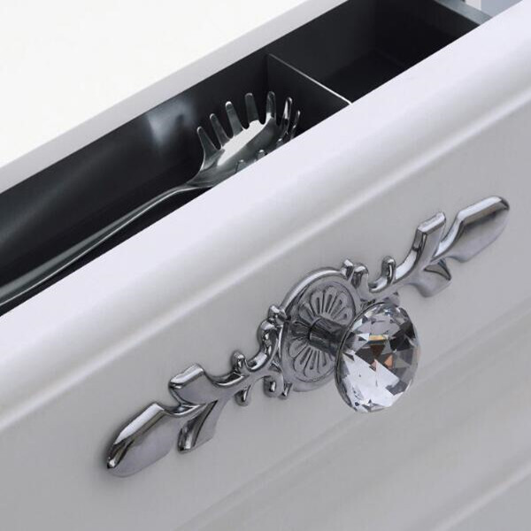  chrome knob Crystal Glass Knobs Cupboard Pulls Drawer Knobs luxury Cabinet Handle