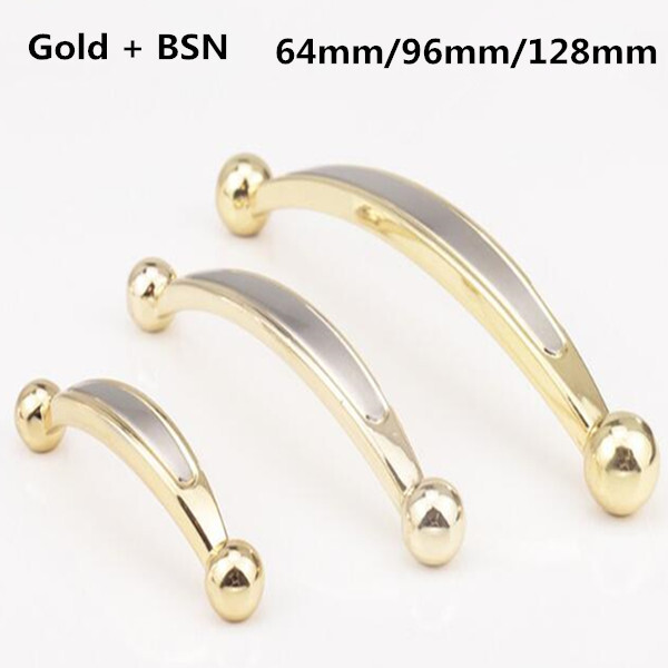  free shipping  96mm Gold durable furniture handle  64mm Arched  Handle 128mm Kitchen Cabinets Pulls cupboard 128mm cup shell handle  
