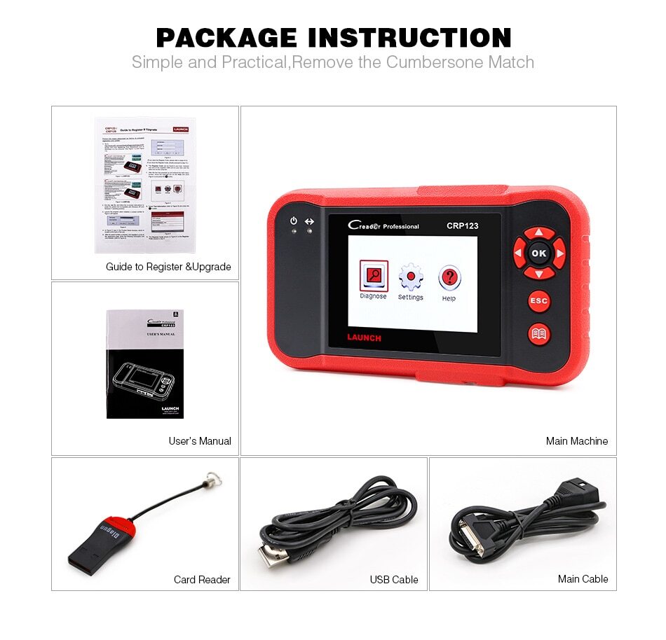 New Arrival LAUNCH X431 CRP123E OBD2 Code Reader for Engine ABS Airbag SRS Transmission LAUNCH X431 CRP123E OBD2 Code Reader for Engine ABS Airbag SRS Transmission OBD Diagnostic Tool launch,launch x431,launch crp123e,x431 obd2 code reader,engine code reader,vin number coding