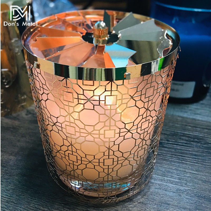 Rotating metal candle holder retro stainless steel tea light candle holder decoration candle holder lamp Christmas gift 