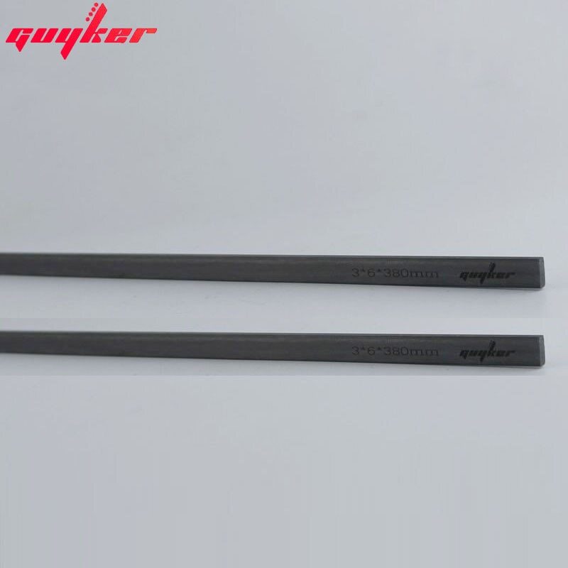 Guyker 2Pcs Carbon Fiber Neck Rod 3 x 6 x 450mm Guitar Neck Stiffener for Strings Instruments